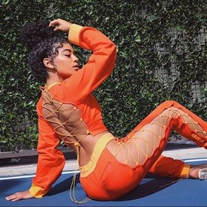 Fenty Puma Orange lace up sweater